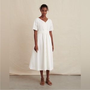 NWT Alex Mill button up, midi white dress.